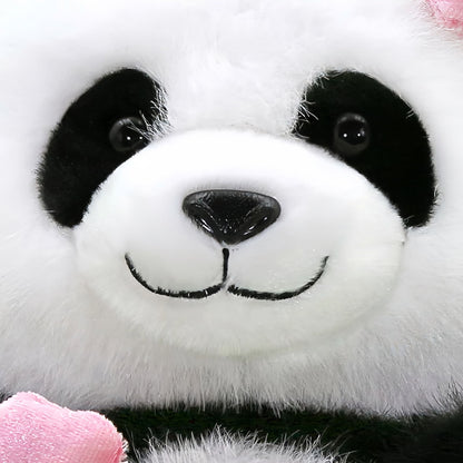 ダンシングブロッサムパンダぬいぐるみ – 回転する花のサプライズ付きフアフア🌸🐼
