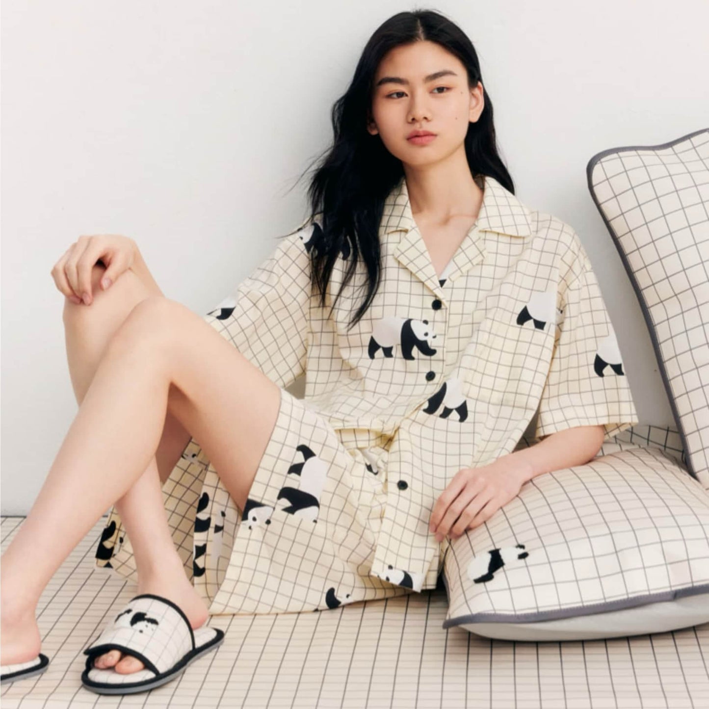 🐼 Panda Pajama Set – Cute & Cozy Sleepwear with Panda Yoga Embroidery