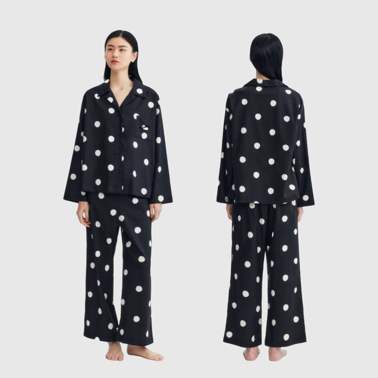 🐼 Panda Pajama Set – Cute & Cozy Sleepwear with Panda Yoga Embroidery