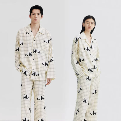 🐼 Panda Pajama Set – Cute & Cozy Sleepwear with Panda Yoga Embroidery