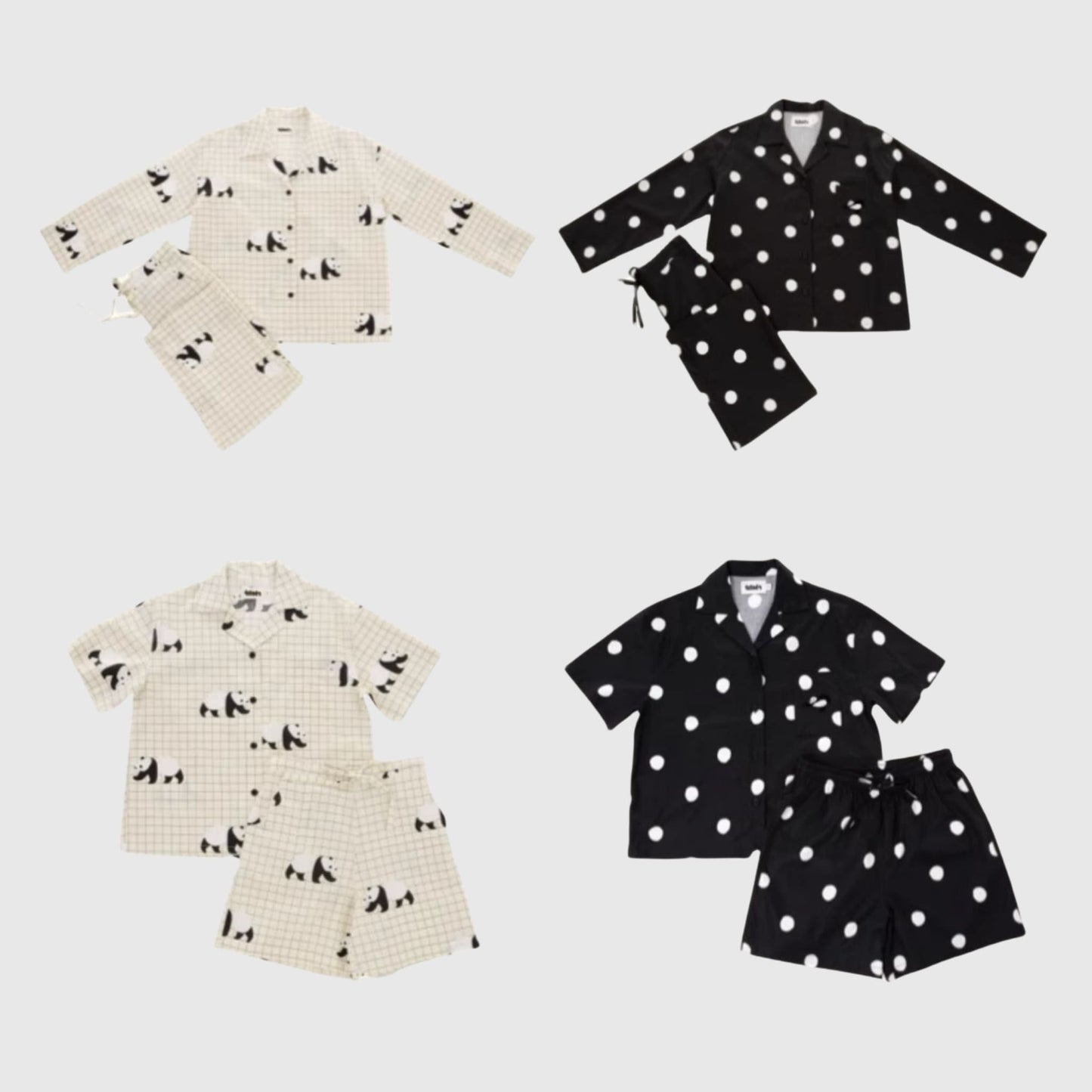 🐼 Panda Pajama Set – Cute & Cozy Sleepwear with Panda Yoga Embroidery