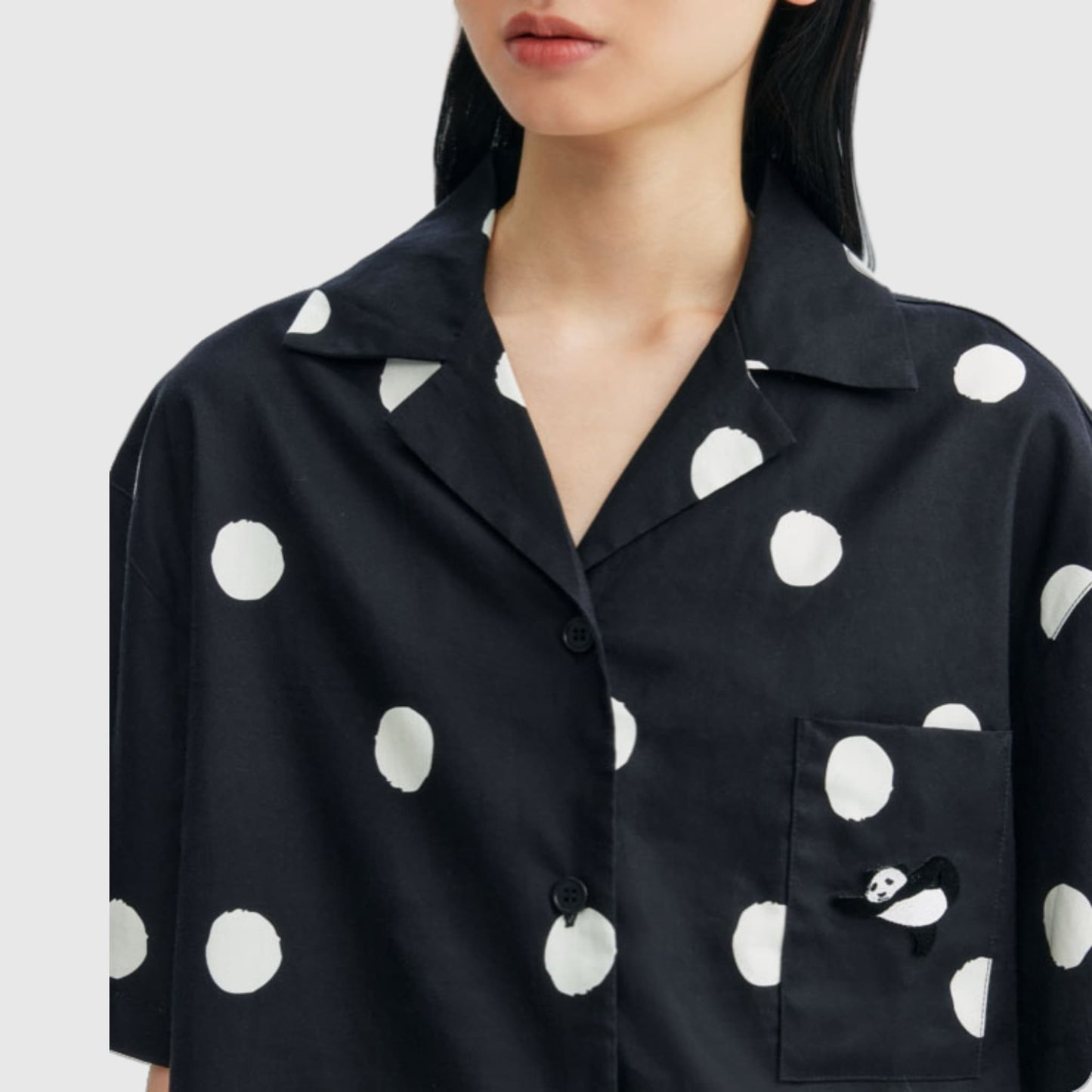 🐼 Panda Pajama Set – Cute & Cozy Sleepwear with Panda Yoga Embroidery