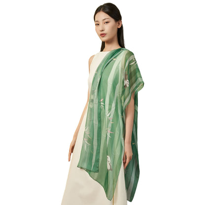 Panda Silk Scarf – A Playful Embrace of Elegance 🐼💖