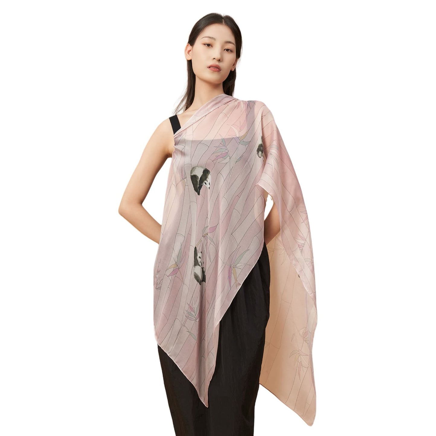 Panda Silk Scarf – A Playful Embrace of Elegance 🐼💖