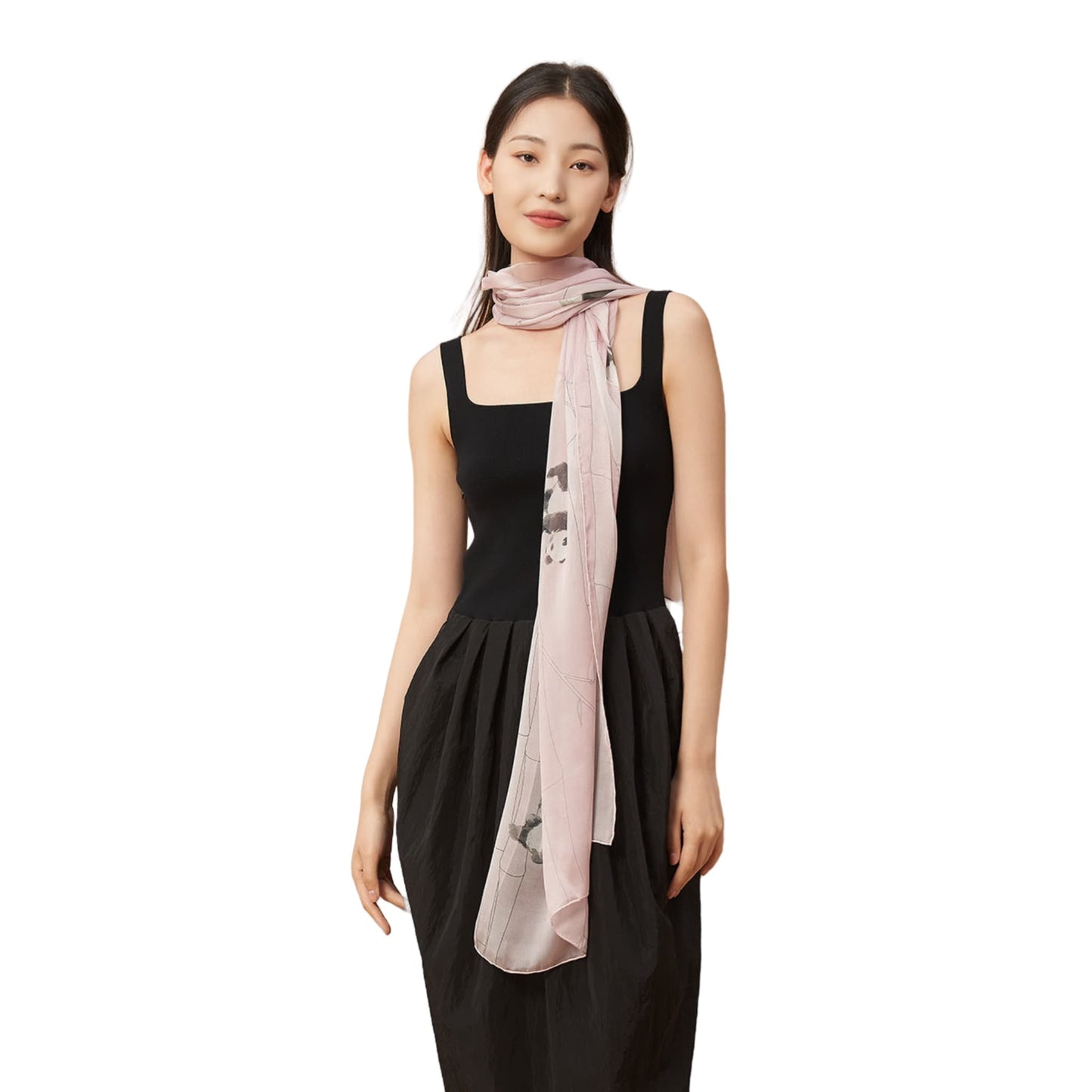 Panda Silk Scarf – A Playful Embrace of Elegance 🐼💖