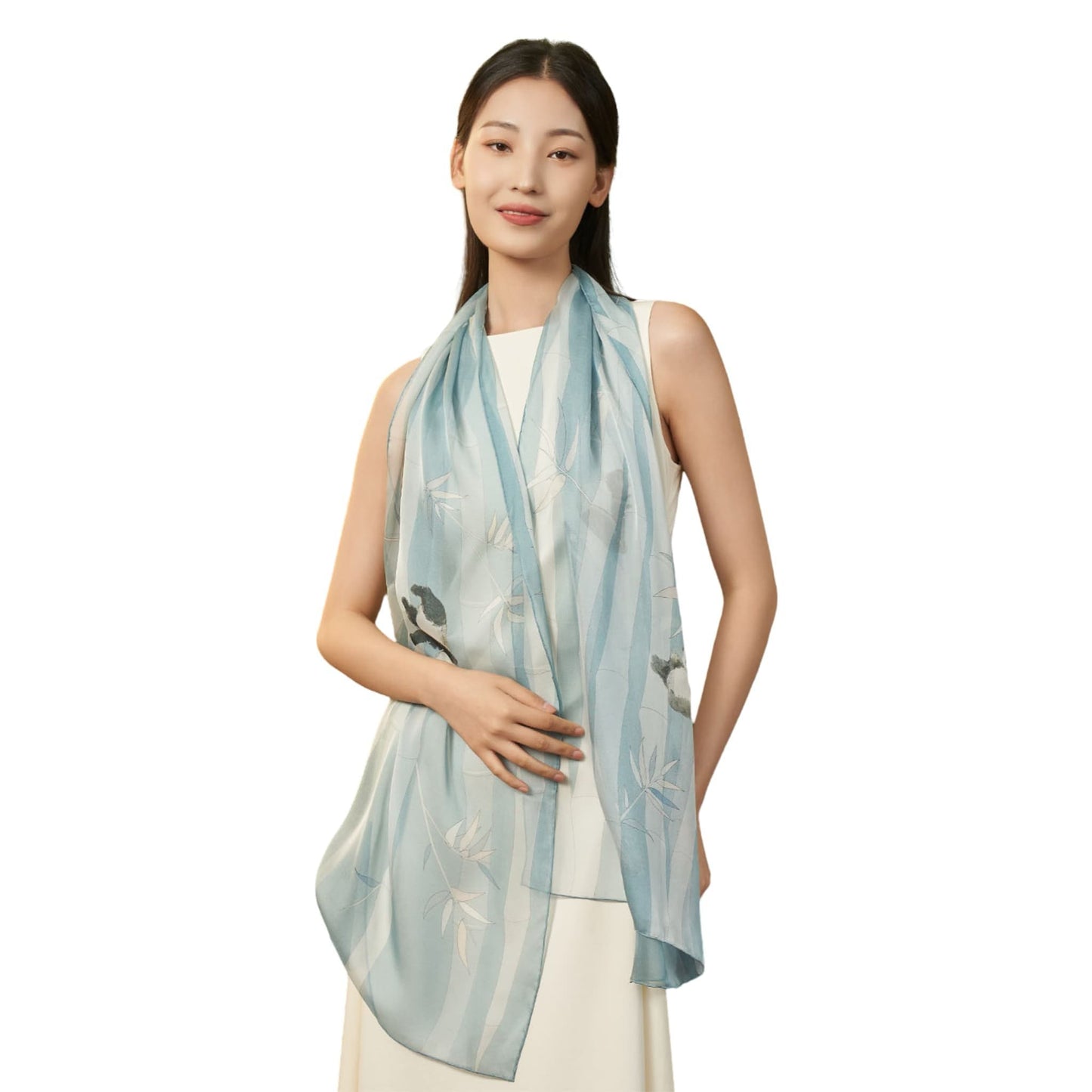 Panda Silk Scarf – A Playful Embrace of Elegance 🐼💖