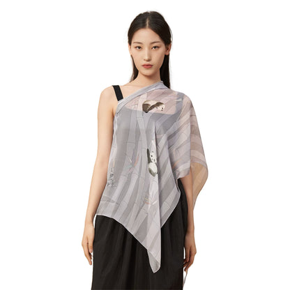 Panda Silk Scarf – A Playful Embrace of Elegance 🐼💖
