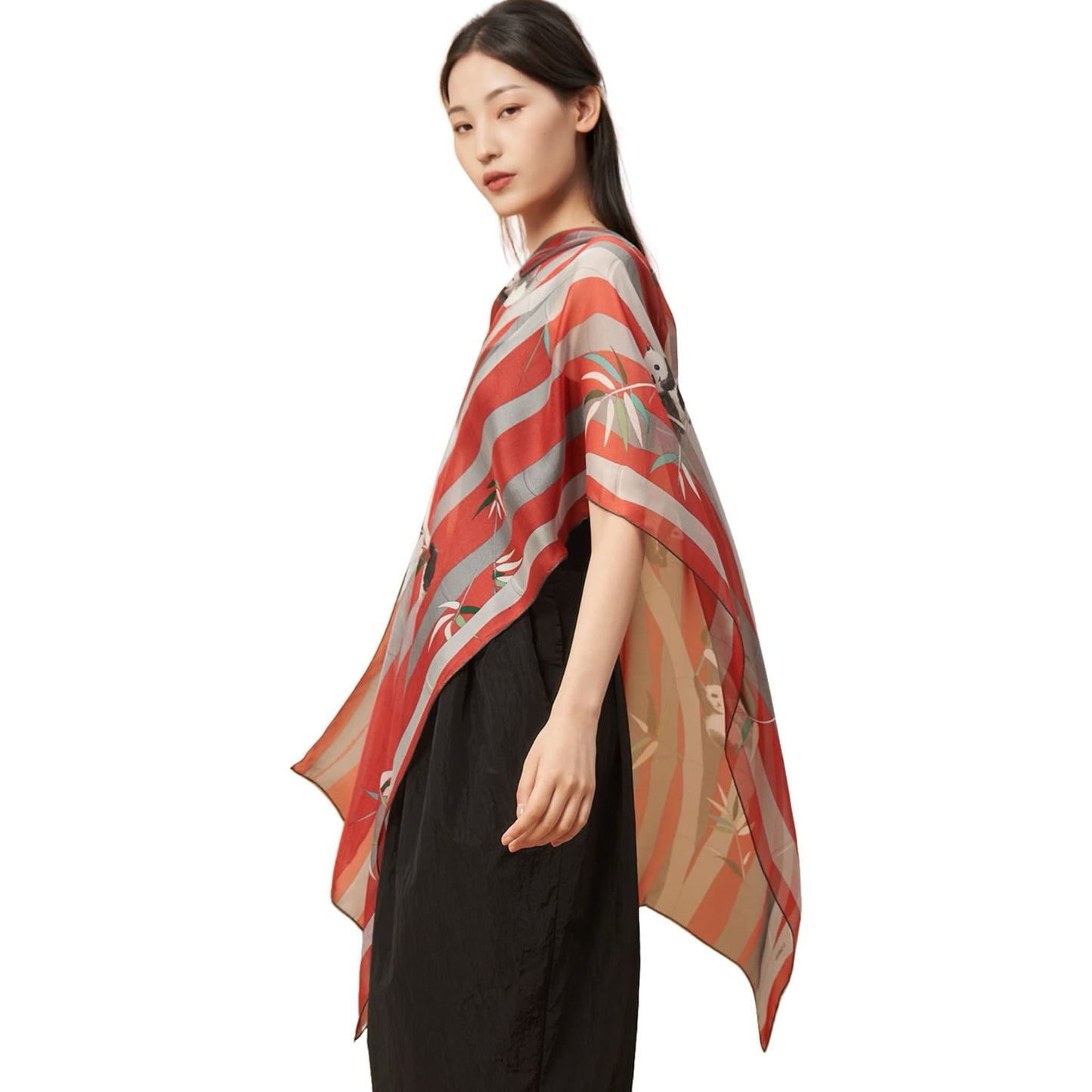 Panda Silk Scarf – A Playful Embrace of Elegance 🐼💖