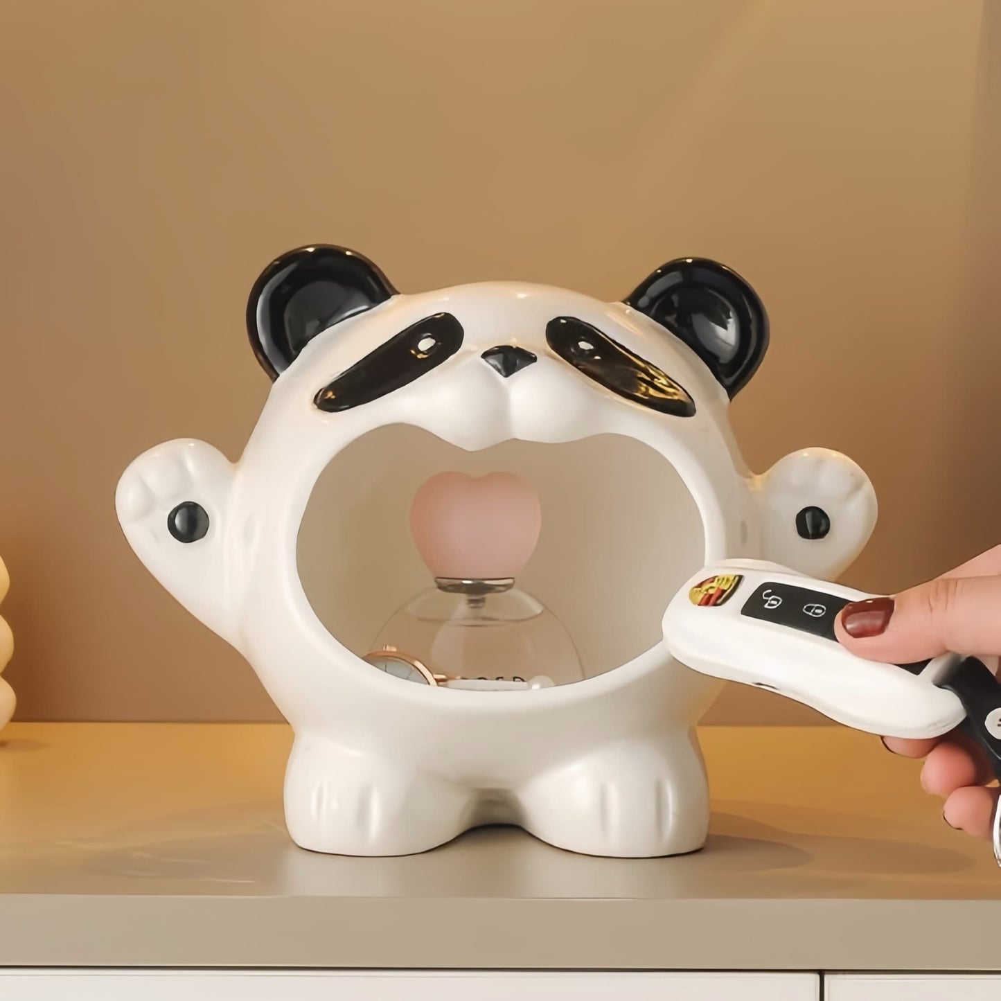 Adorable Panda Ceramic Storage – Multifunctional Organizer for Keys, Cosmetics & More