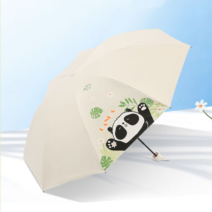 ☂️ パンダサンシールド – パンダの顔がデザインされたポータブル UPF50+ UVカット傘 | 防風・防水