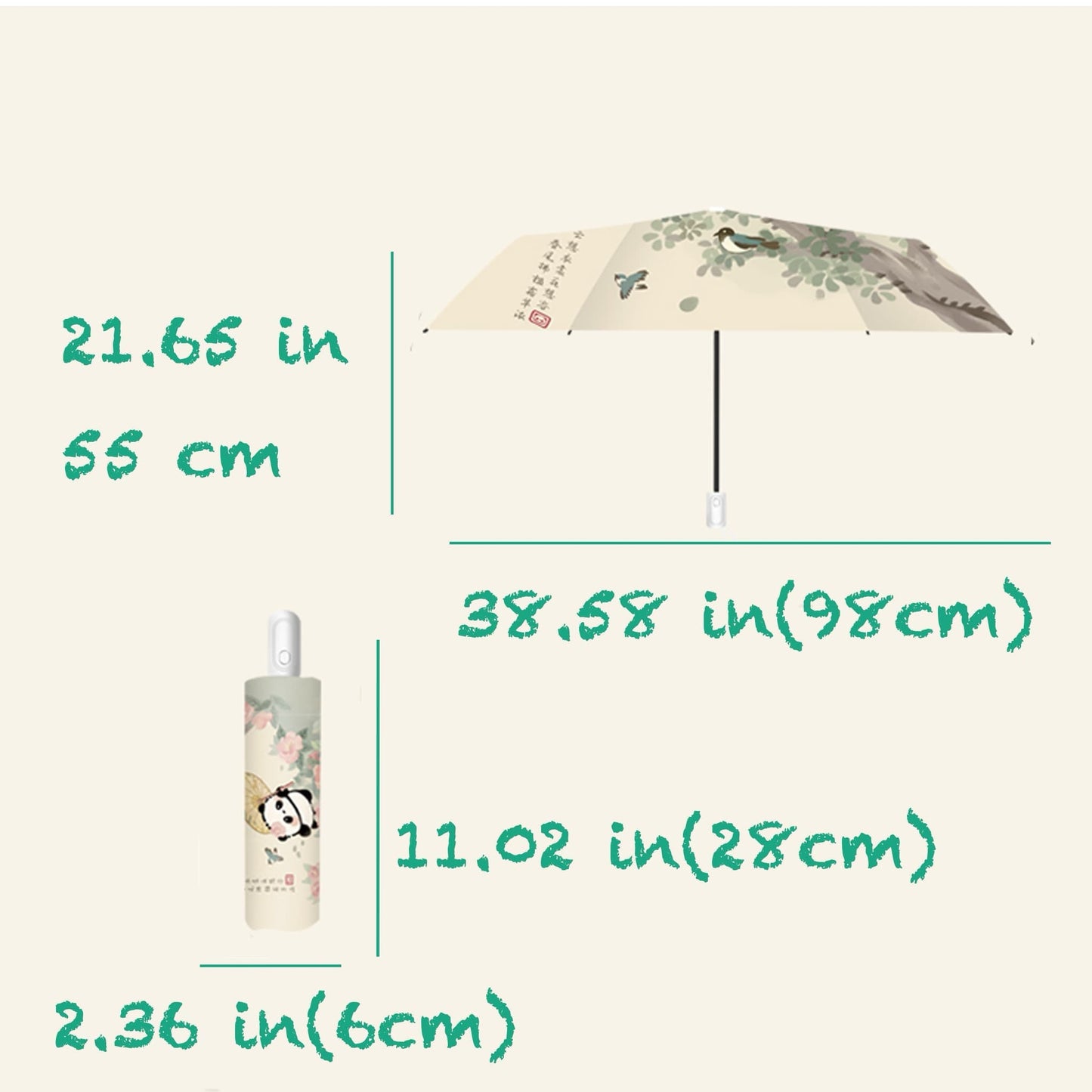 🌞 Panda Sun Shield – UPF50+ Portable Sun Umbrella with Cute Panda Face