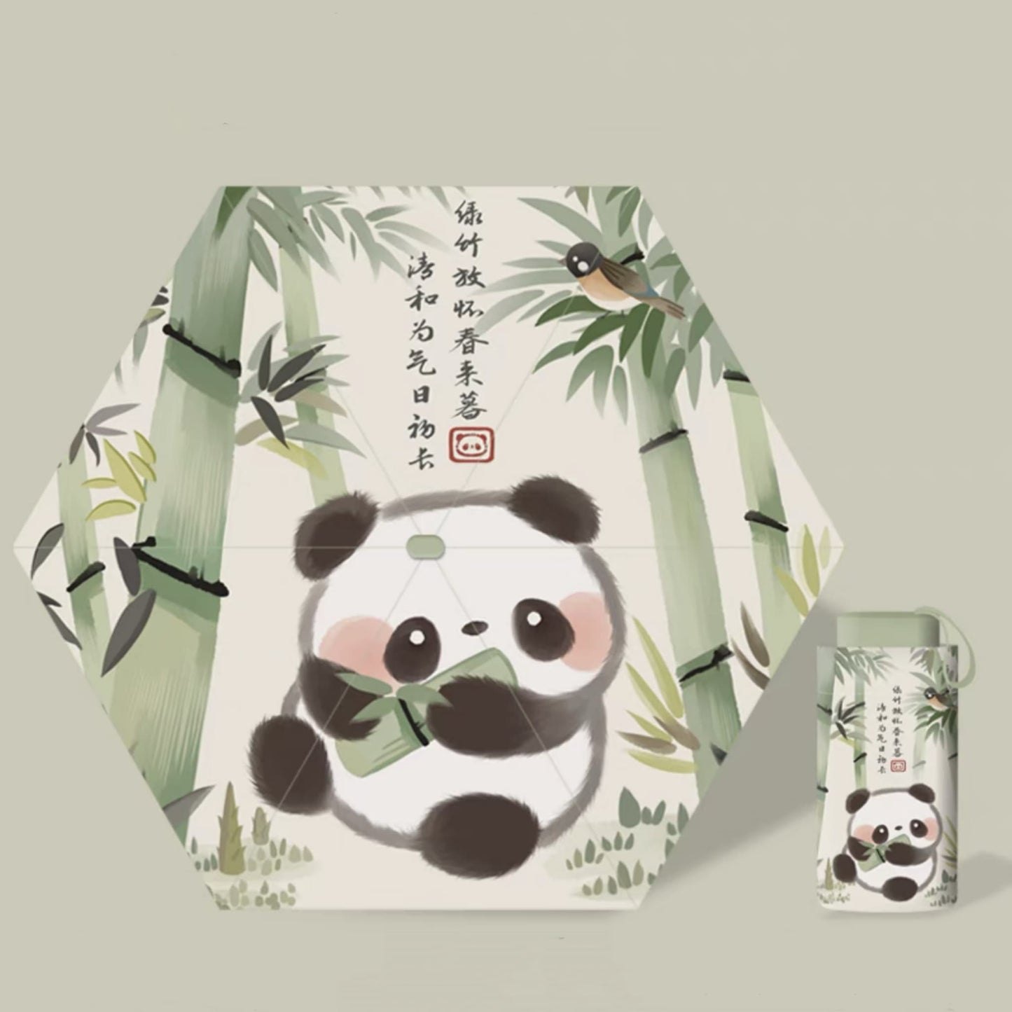 🌞 Panda Sun Shield – UPF50+ Portable Sun Umbrella with Cute Panda Face