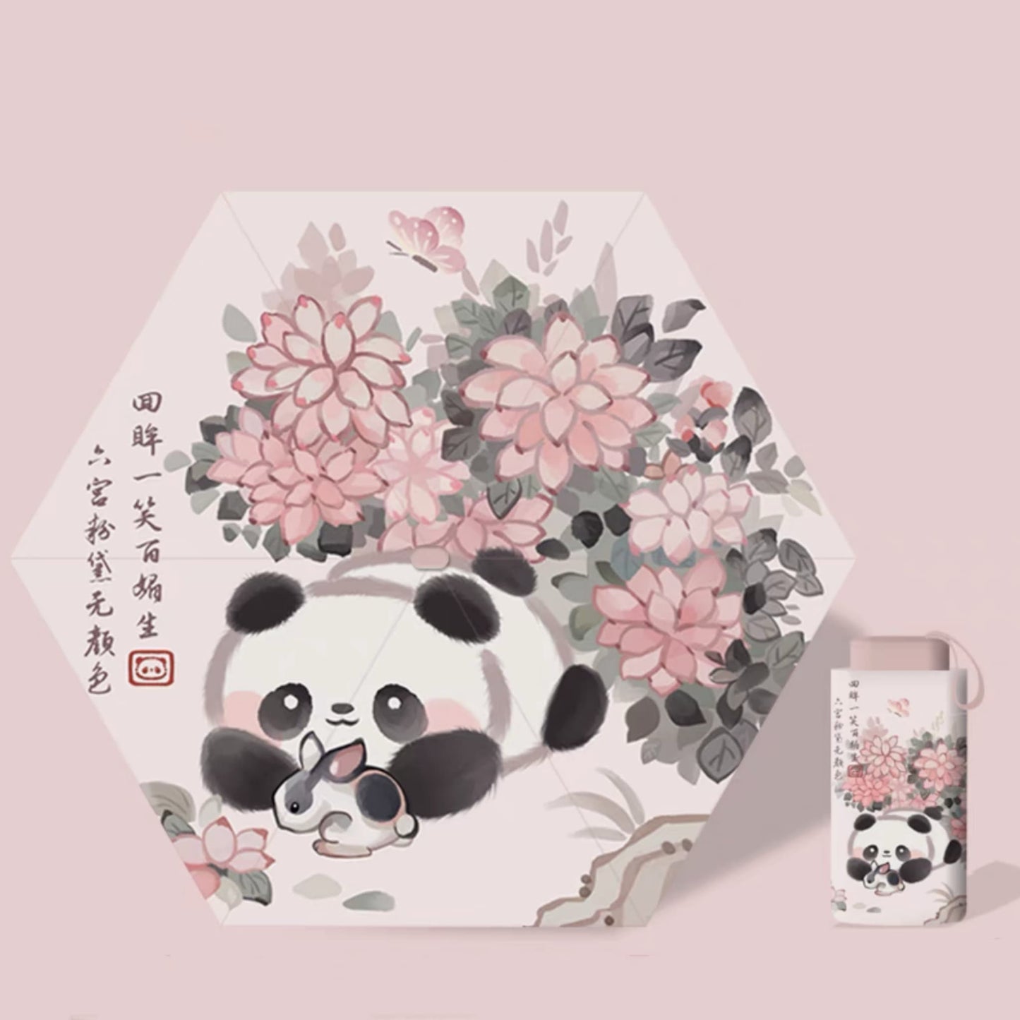 🌞 Panda Sun Shield – UPF50+ Portable Sun Umbrella with Cute Panda Face