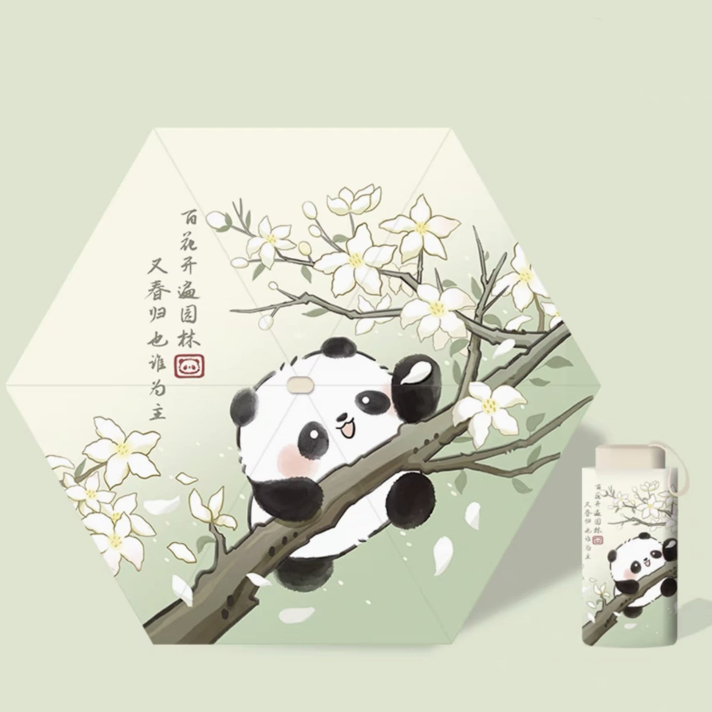 🌞 Panda Sun Shield – UPF50+ Portable Sun Umbrella with Cute Panda Face