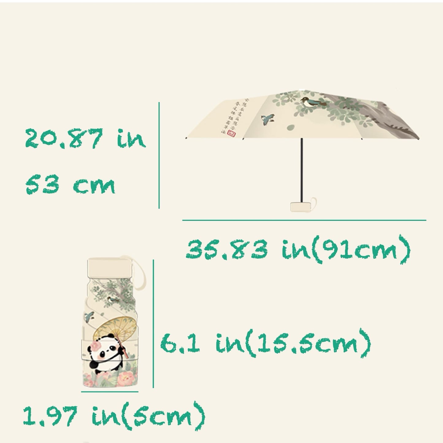 🌞 Panda Sun Shield – UPF50+ Portable Sun Umbrella with Cute Panda Face