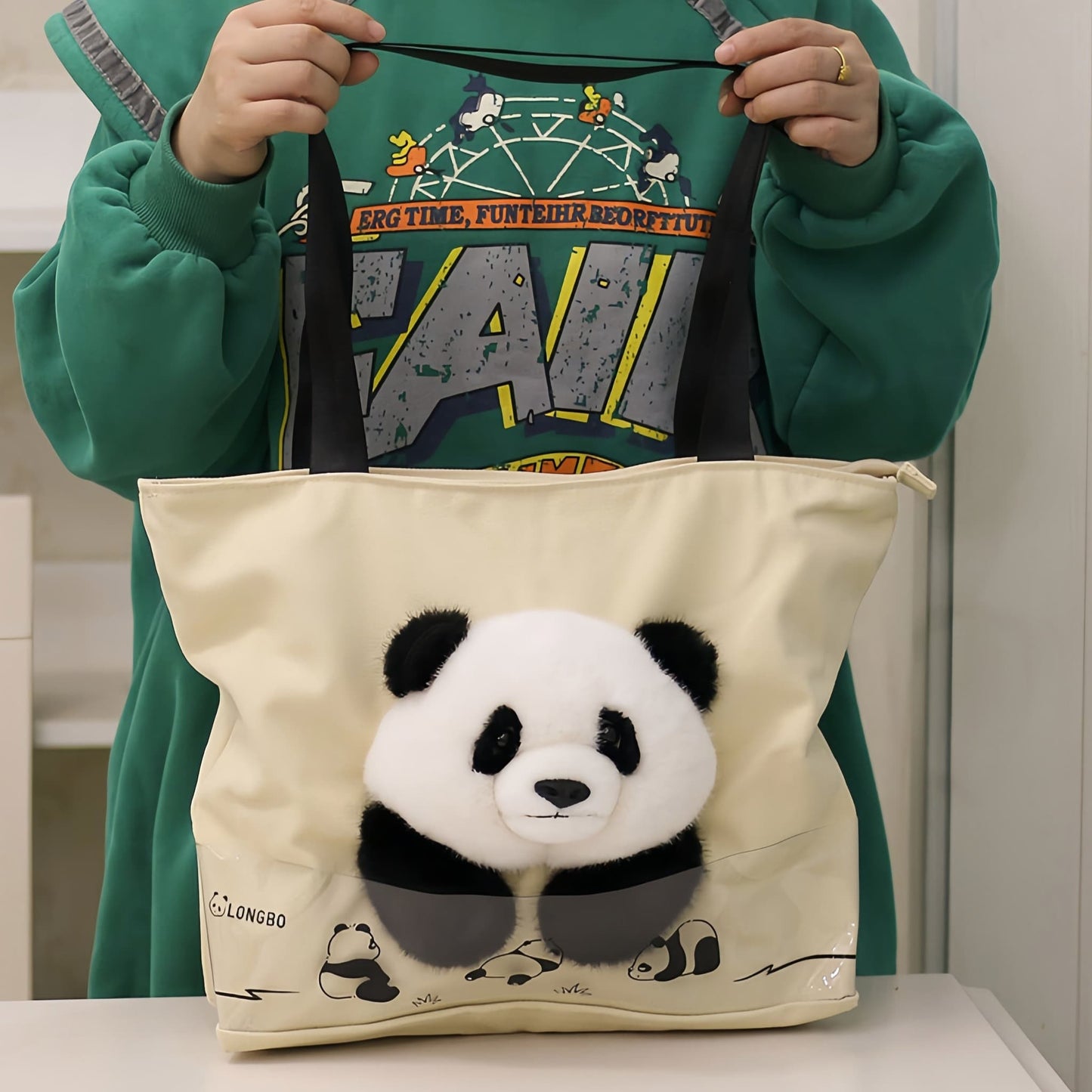 Panda Lovers’ Canvas Tote – Fun & Functional Bag for Women & Teens