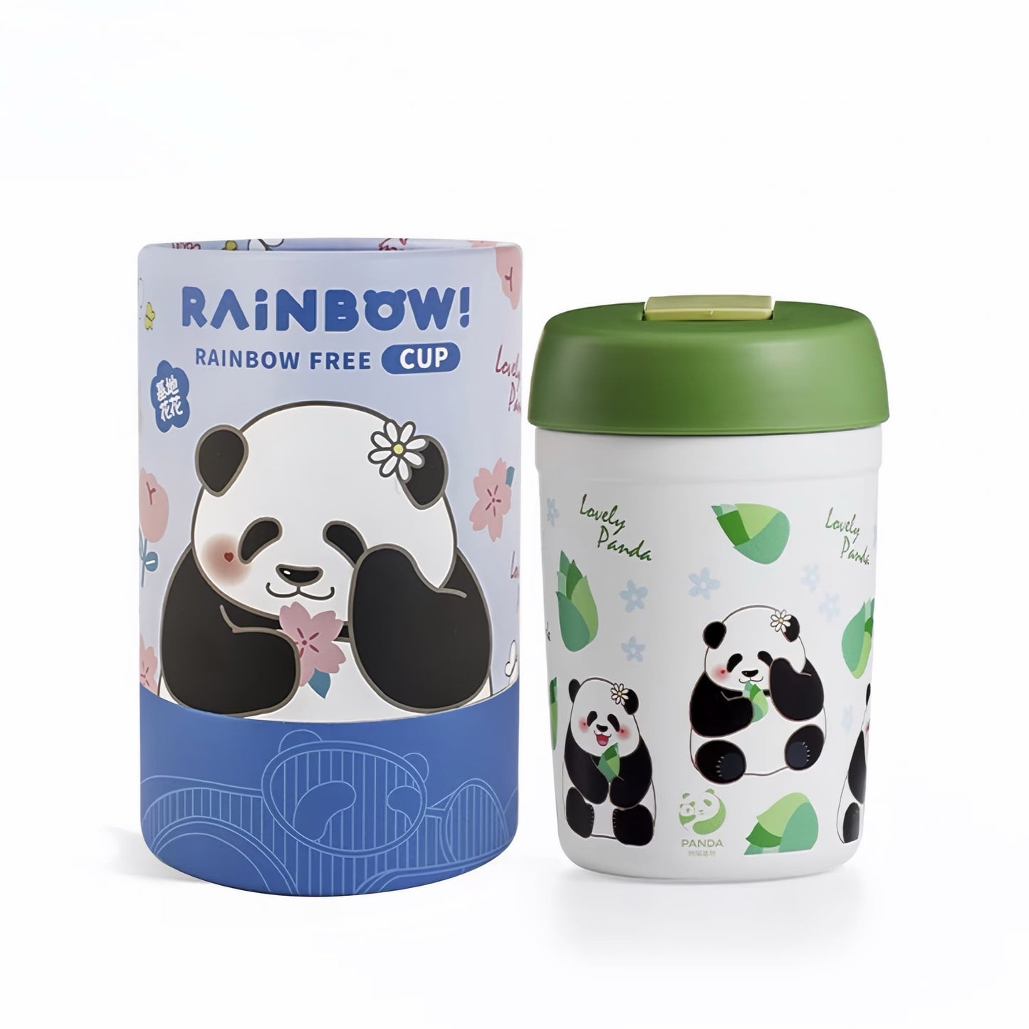 🐼 パンダタンブラー – 304ステンレススチールライナー付きのキュートで機能的なドリンクウェア