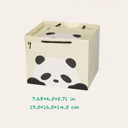 🐼 クルミ材のハンドル付きパンダ陶器マグカップ – コーヒー、紅茶などに使える、感情豊かな可愛いパンダカップ
