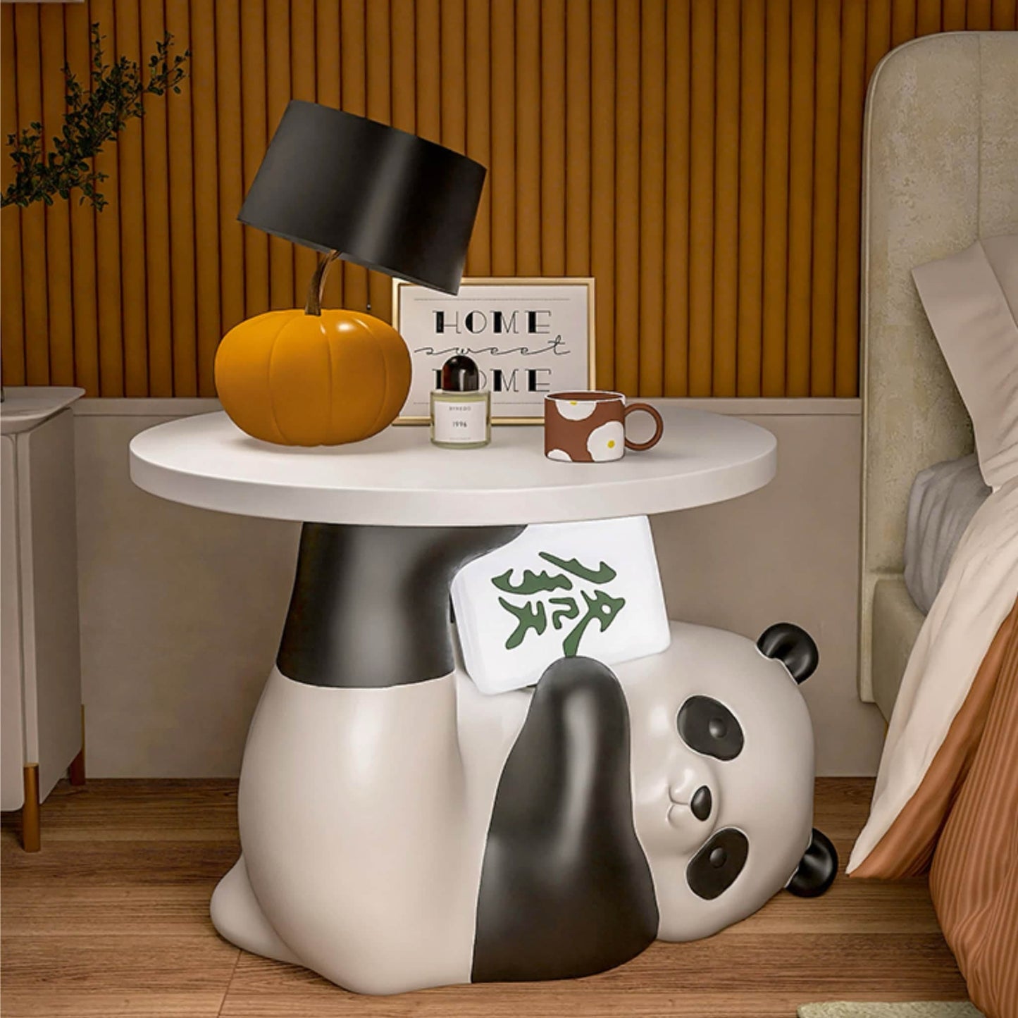 Mesa de almacenaje multifuncional con temática de panda: bonita, práctica y divertida 🐼💖