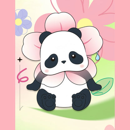 限定版パンダのぬいぐるみ – 抱きしめたくなる、希少な和花風ぬいぐるみ