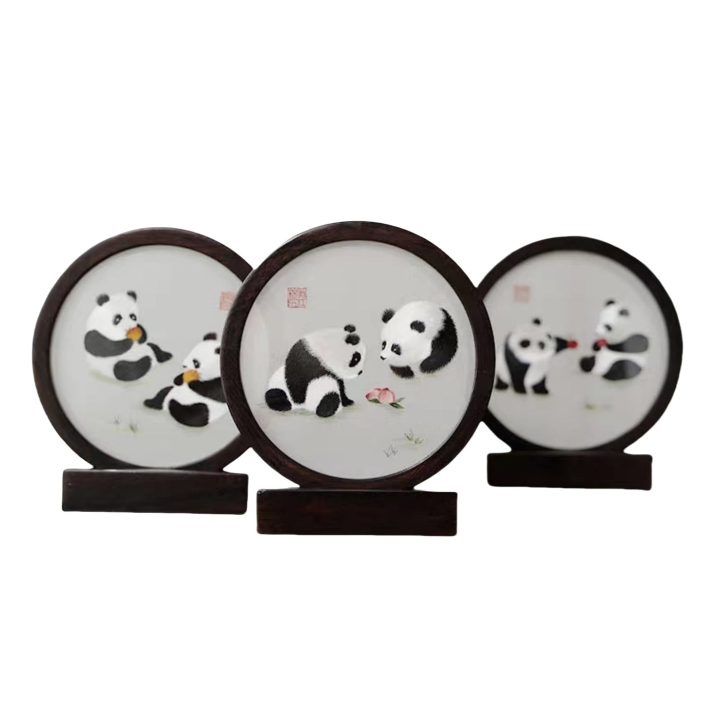 Panda Silk Embroidery Art – A Cultural Masterpiece from Shujiang Brocade Museum 🐼