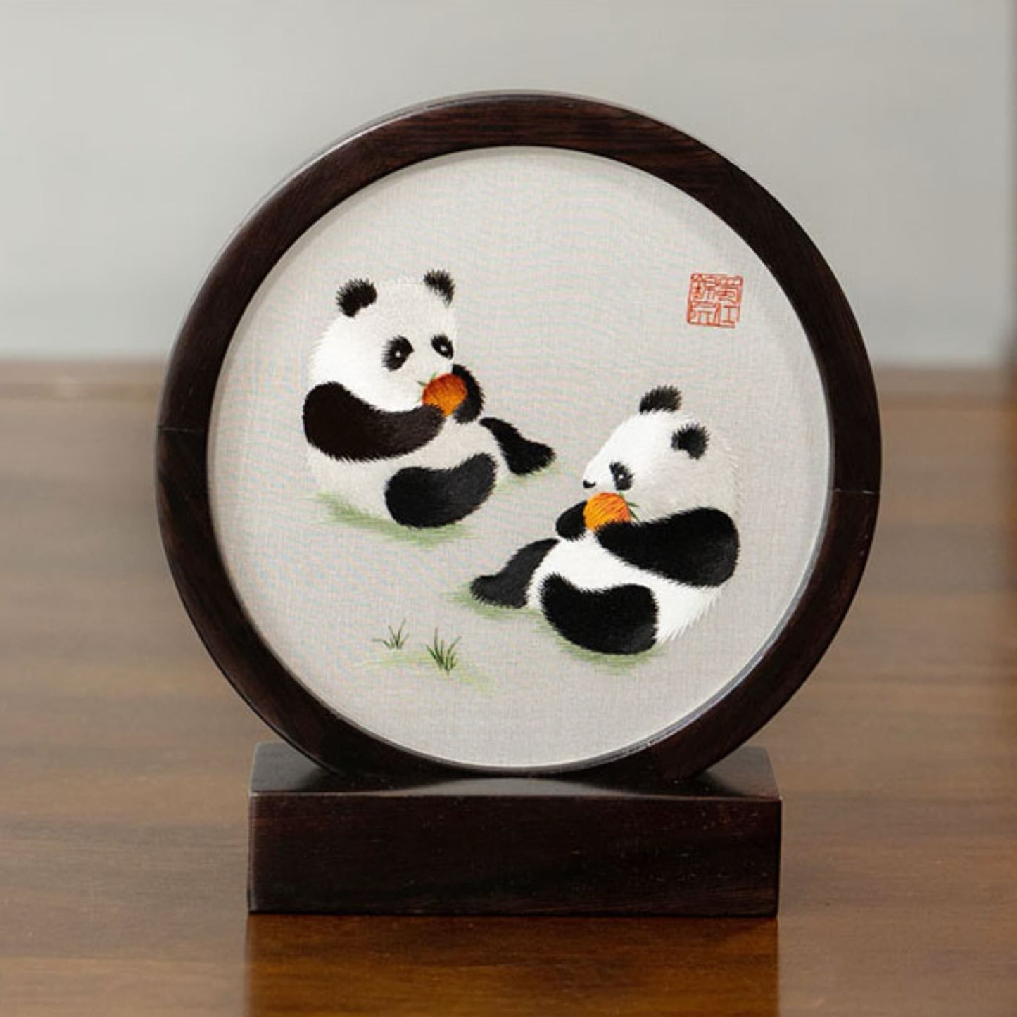 Panda Silk Embroidery Art – A Cultural Masterpiece from Shujiang Brocade Museum 🐼