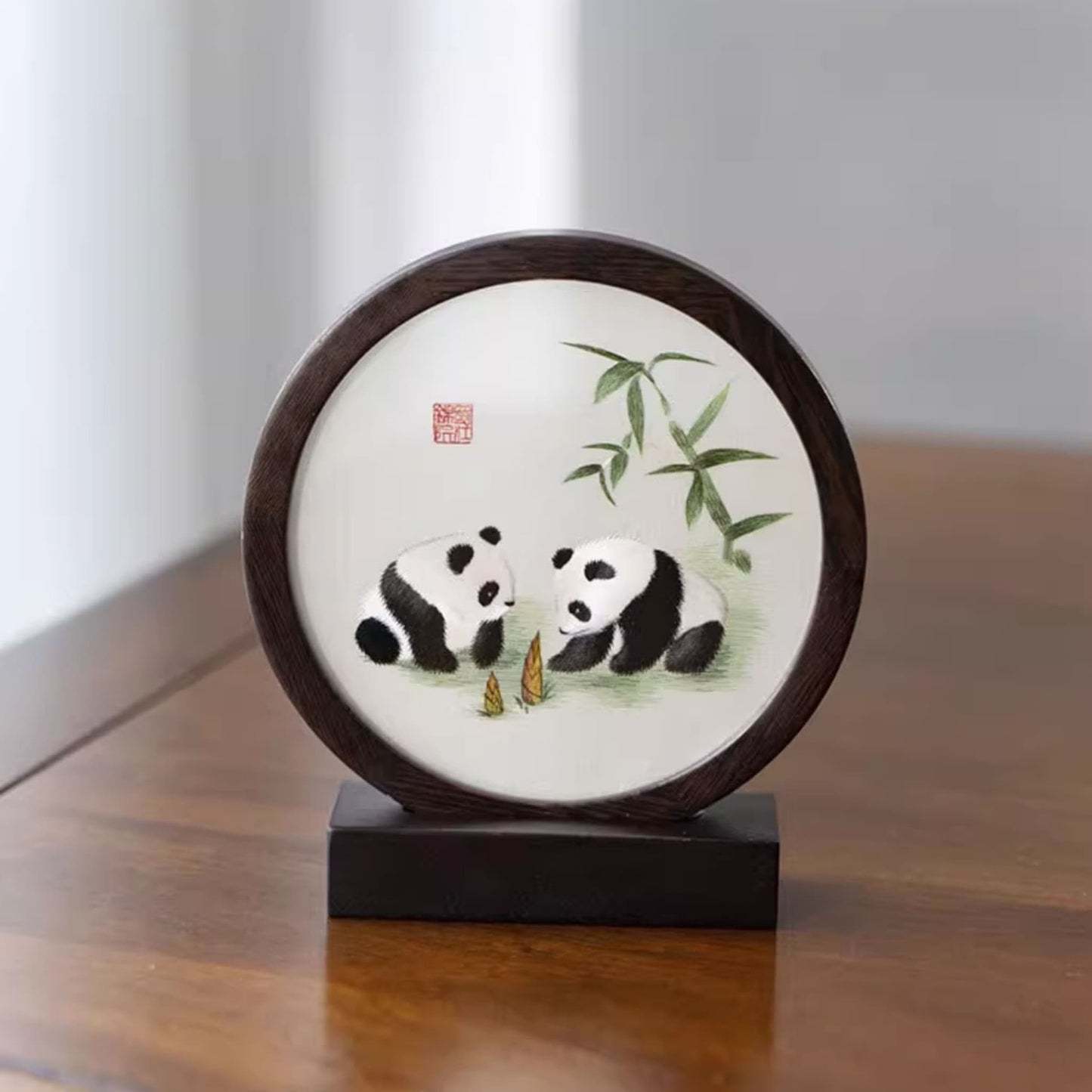 Panda Silk Embroidery Art – A Cultural Masterpiece from Shujiang Brocade Museum 🐼