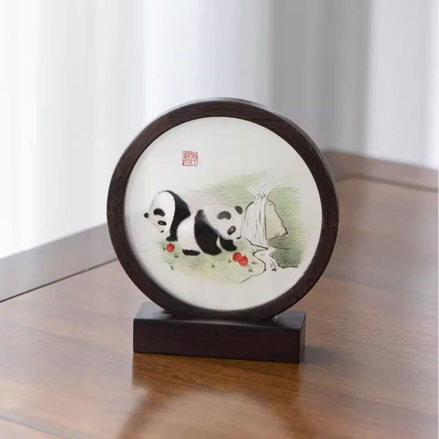 Panda Silk Embroidery Art – A Cultural Masterpiece from Shujiang Brocade Museum 🐼