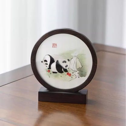 Panda Silk Embroidery Art – A Cultural Masterpiece from Shujiang Brocade Museum 🐼