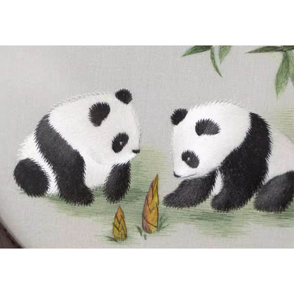 Panda Silk Embroidery Art – A Cultural Masterpiece from Shujiang Brocade Museum 🐼