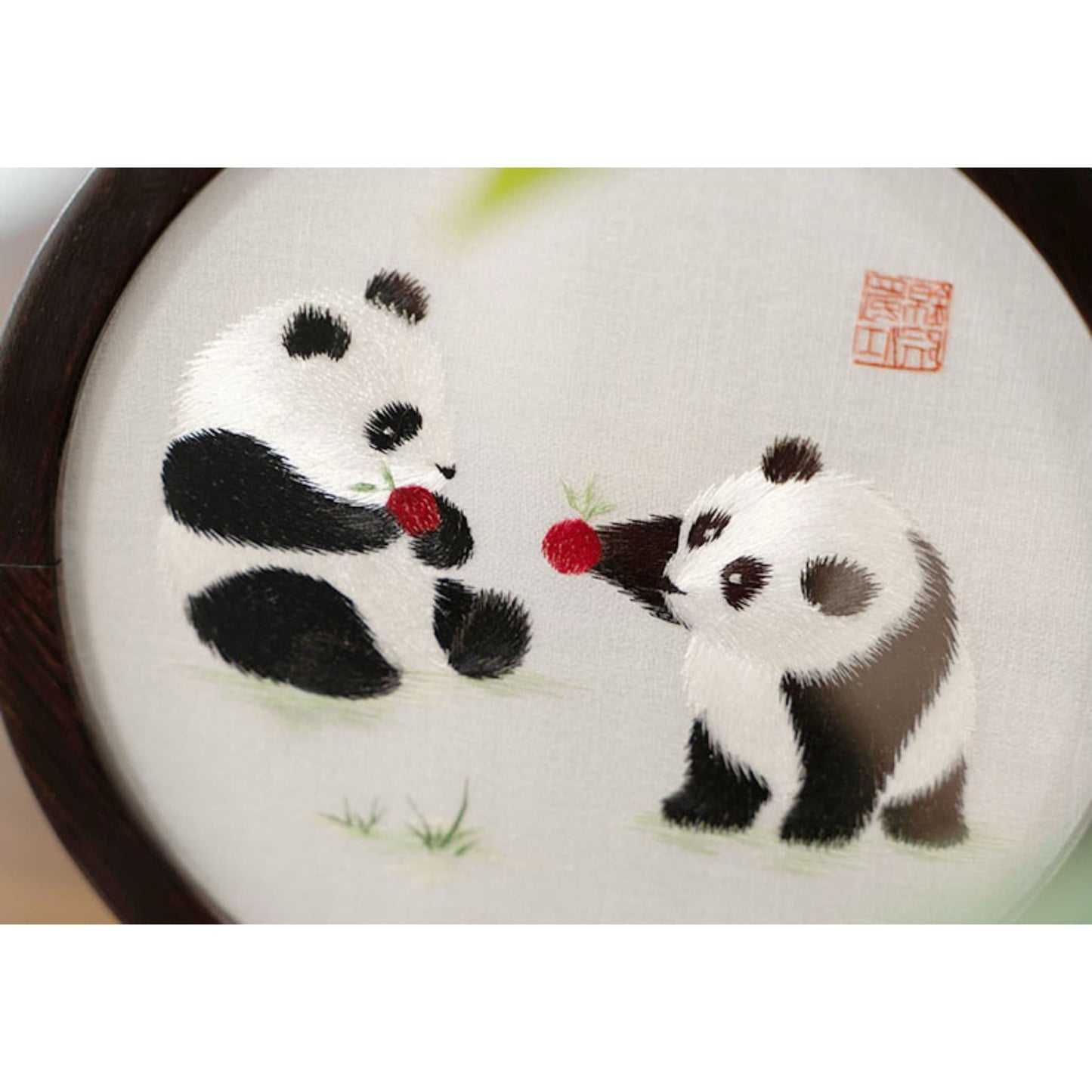 Panda Silk Embroidery Art – A Cultural Masterpiece from Shujiang Brocade Museum 🐼