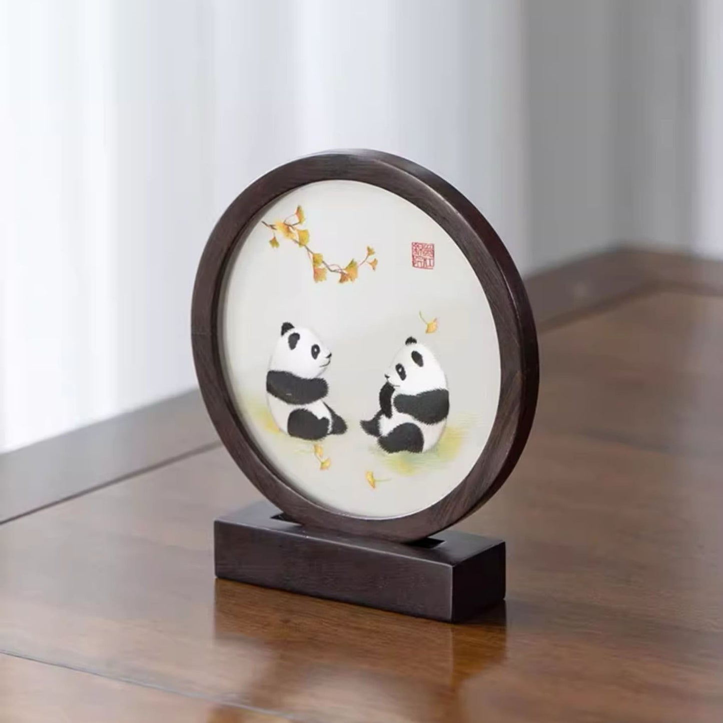 Panda Silk Embroidery Art – A Cultural Masterpiece from Shujiang Brocade Museum 🐼