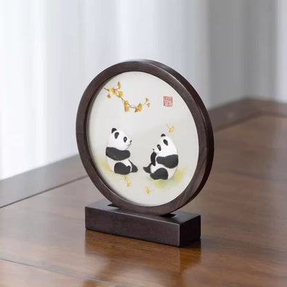 Panda Silk Embroidery Art – A Cultural Masterpiece from Shujiang Brocade Museum 🐼
