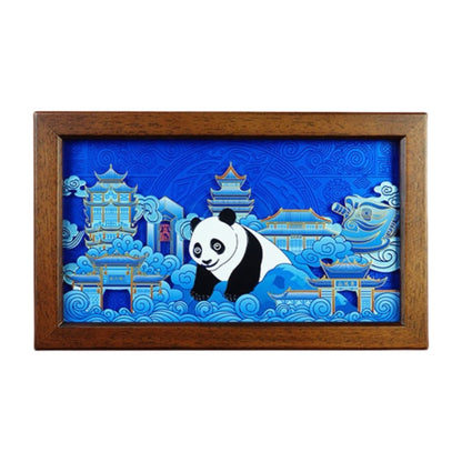 Panda Moment – Double-Sided Carved Hand-Painted Art Plate – A Masterpiece of Craftsmanship 🐼✨