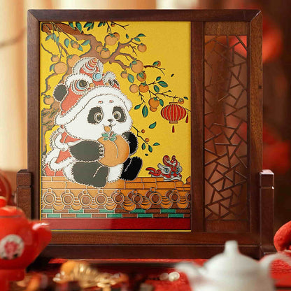 両面手彫りの芸術皿 – 古代の職人技の現代的復活🐼