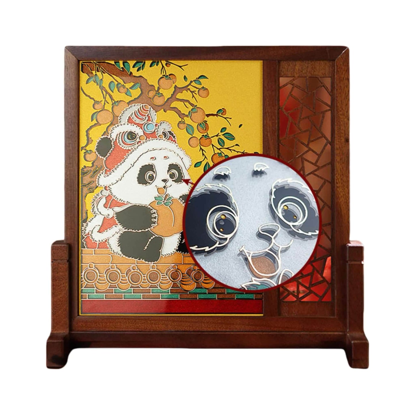 両面手彫りの芸術皿 – 古代の職人技の現代的復活🐼