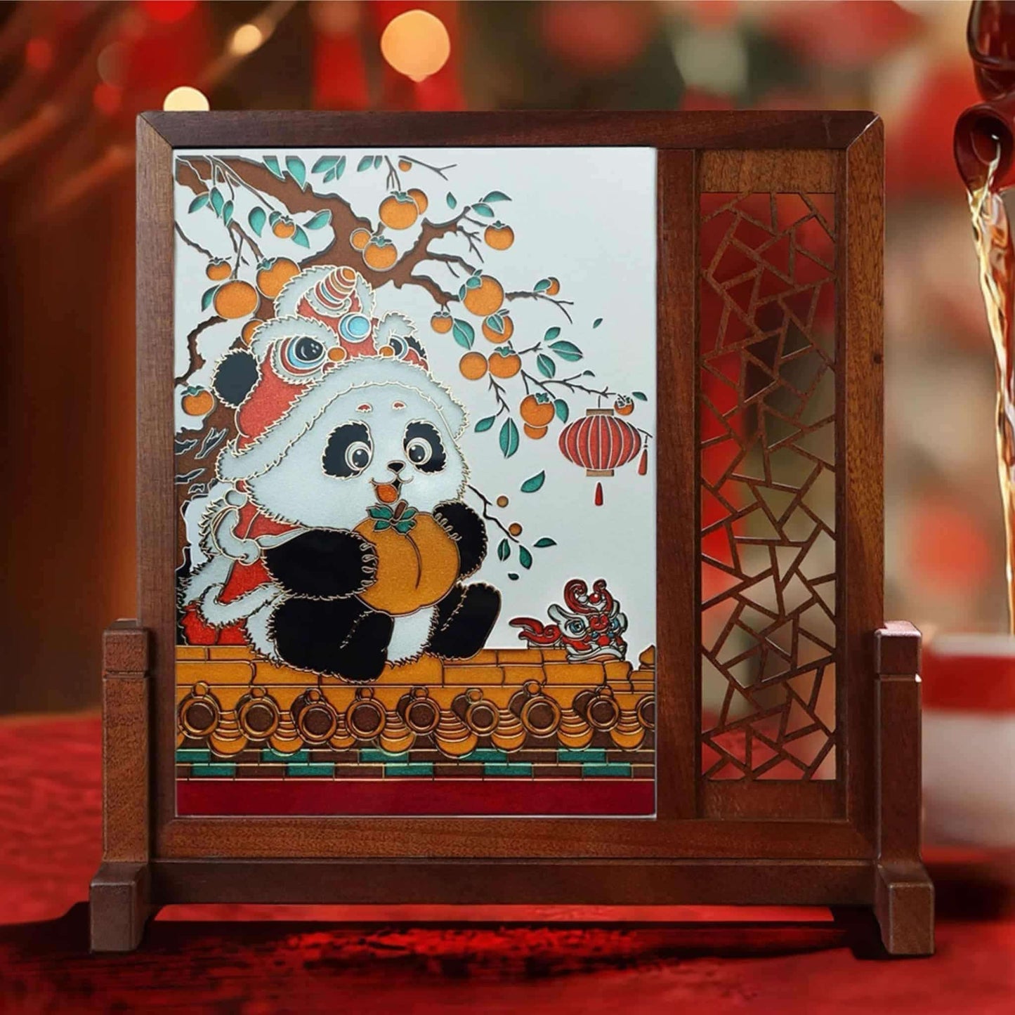 両面手彫りの芸術皿 – 古代の職人技の現代的復活🐼