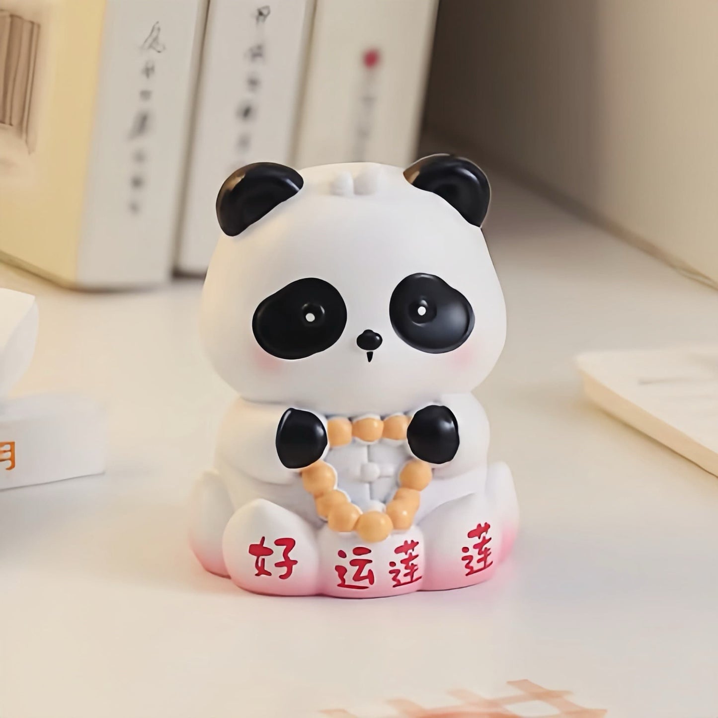 Inspirational Panda Figurine – Eco-Friendly Resin Decor for Good Luck