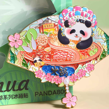 Juego de imanes de panda Hua Hua: edición de comida y lugares emblemáticos de Sichuan 🐼🍜🏯