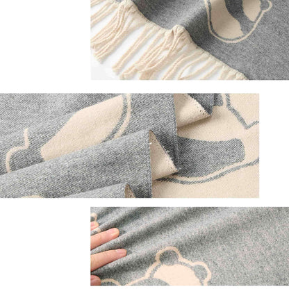 パンダのウールマフラー – 柔らかくて暖かく、遊び心たっぷりの可愛らしさ🐼🧣