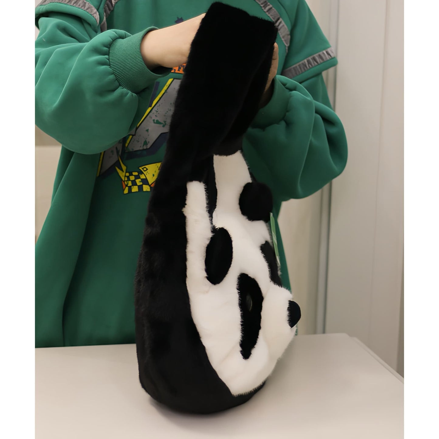 Fluffy Panda Backpack Purse – Soft Toy-Inspired Daypack for Travel or Daily Use