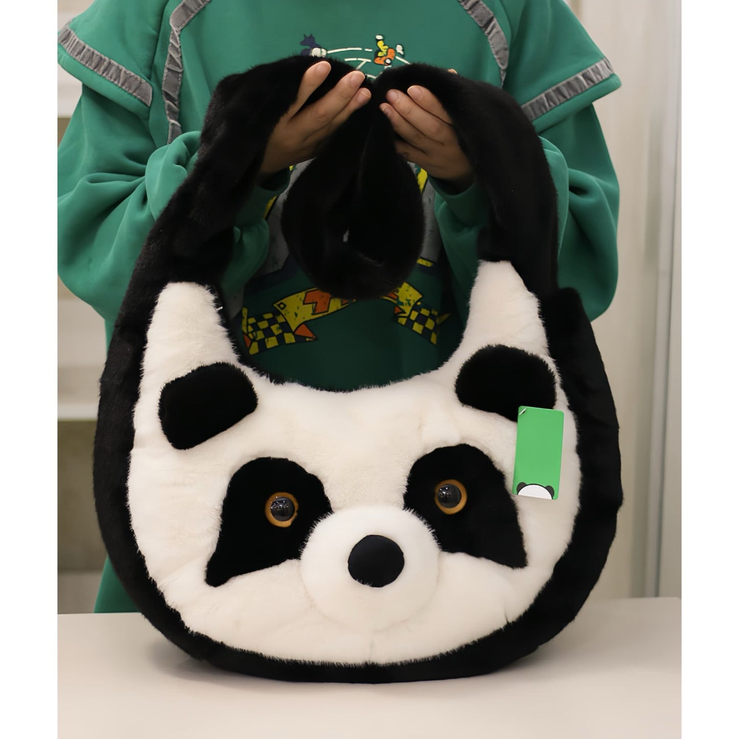 Fluffy Panda Backpack Purse – Soft Toy-Inspired Daypack for Travel or Daily Use
